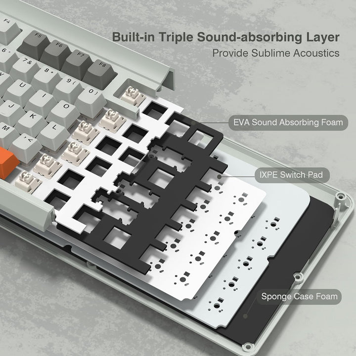 Womier M87 - Teclado mecánico 75% con pantalla inteligente TFT y pe...