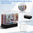 CHEPULA Dispensador de 3 ranuras, dispensador de tarjetas, caja de refuerzo acrílica para tarjetas intercambiables/paquetes de refuerzo deportivos (apertura de la tapa superior)