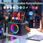 Máquina de karaoke para niños y adultos, altavoz Bluetooth, 2 micrófonos