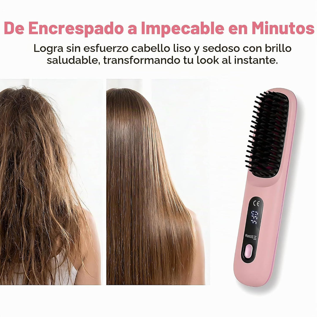 2026 para cabello corto - Cepillo alisador inalámbrico, iones negat...