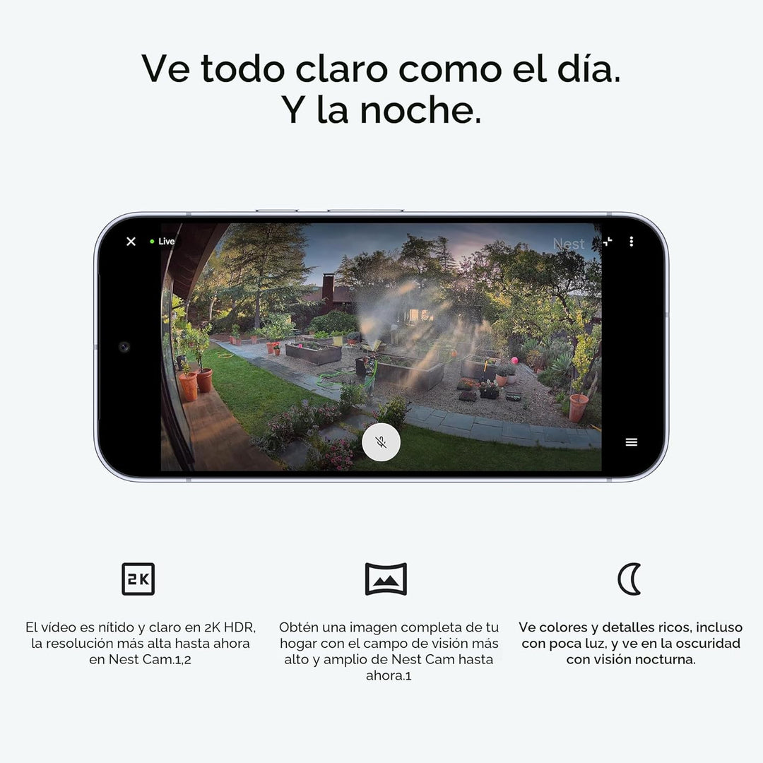 Google Nest Cam Outdoor (cableada, 2.ª generación) - Cámara de segu...