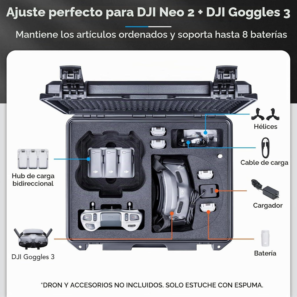 Lykus Titan N210 Hard Case para DJI Neo 2,RC N3/FPV RC,Goggles N3/3,Motion3