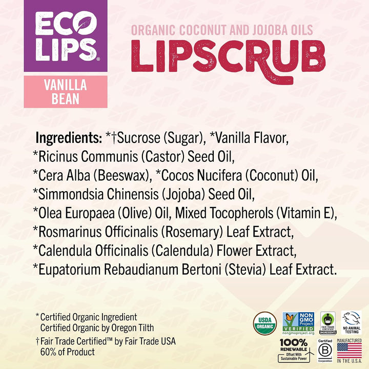 Eco Lips Lip Sugar SCRUB - Paquete de 2 (2 frascos de 0.5 onzas) 10...