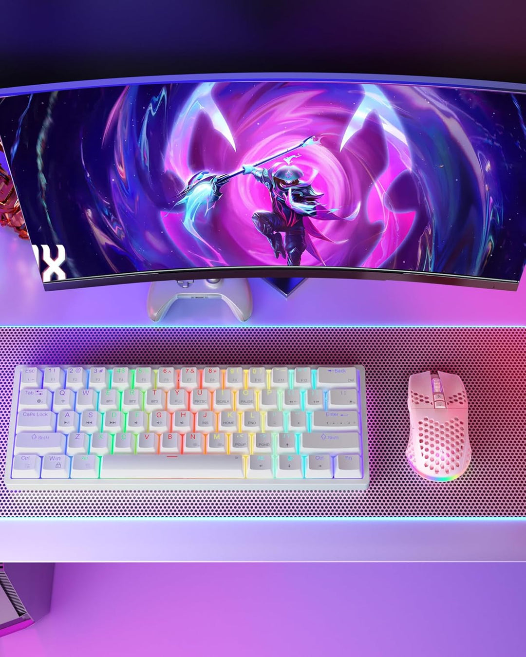 SOLAKAKA SM600 - Mouse inalámbrico rosa para juegos con carcasa de...