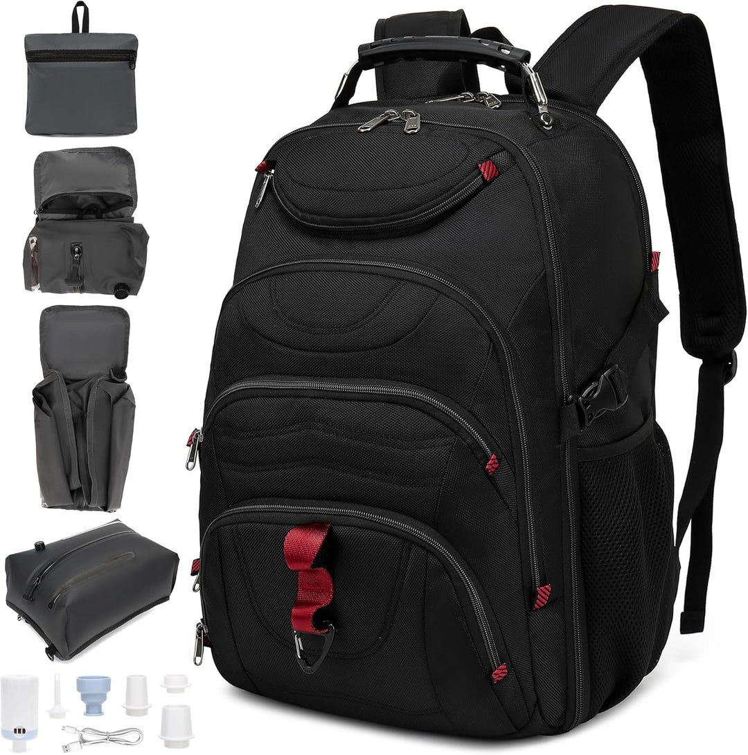 Boavan Mochila de sellado al vacío para viajes con bomba, bolsa gra...