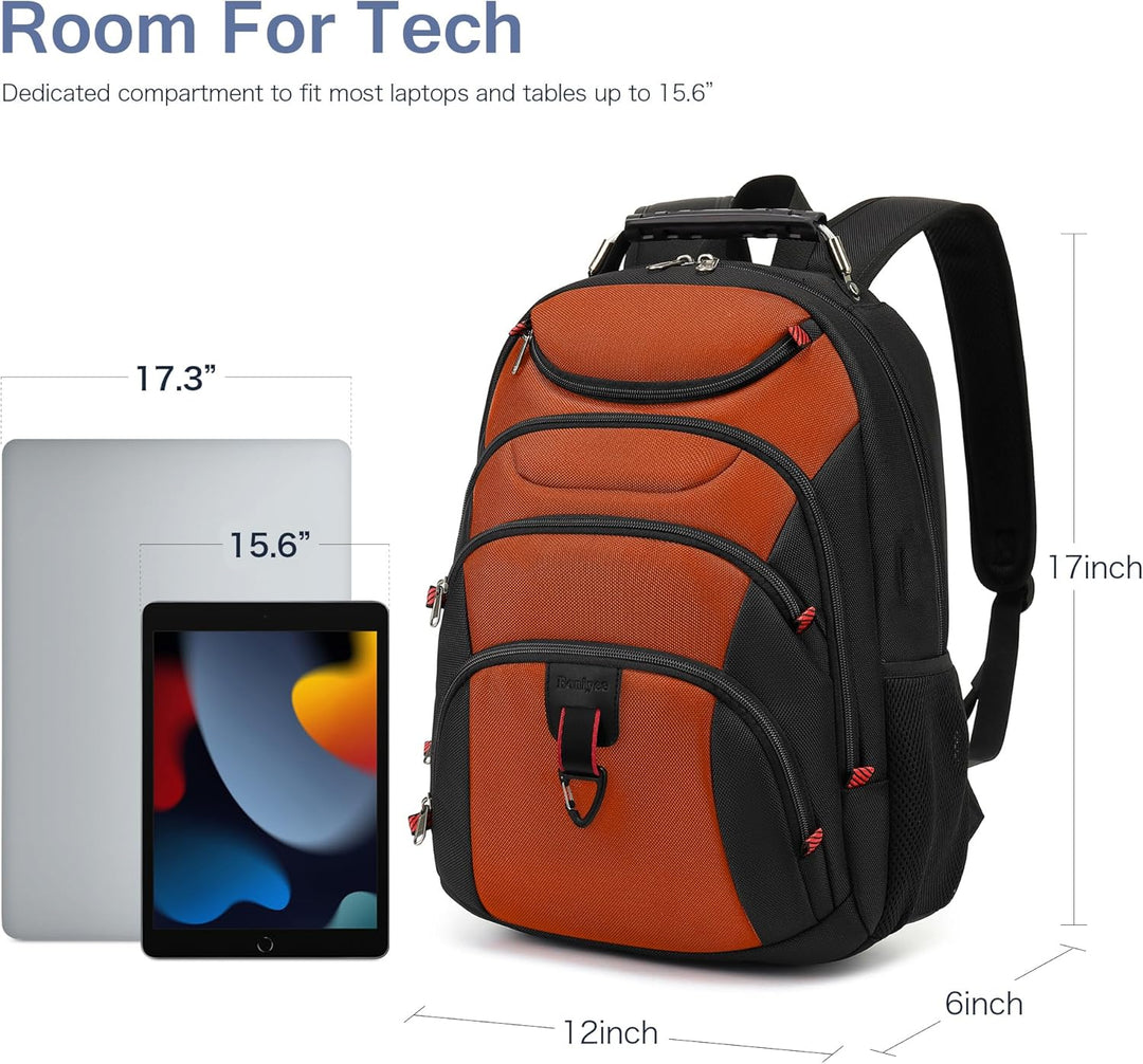 Mochila para laptop Boavan para hombre (Negro, 15.6), Elegante