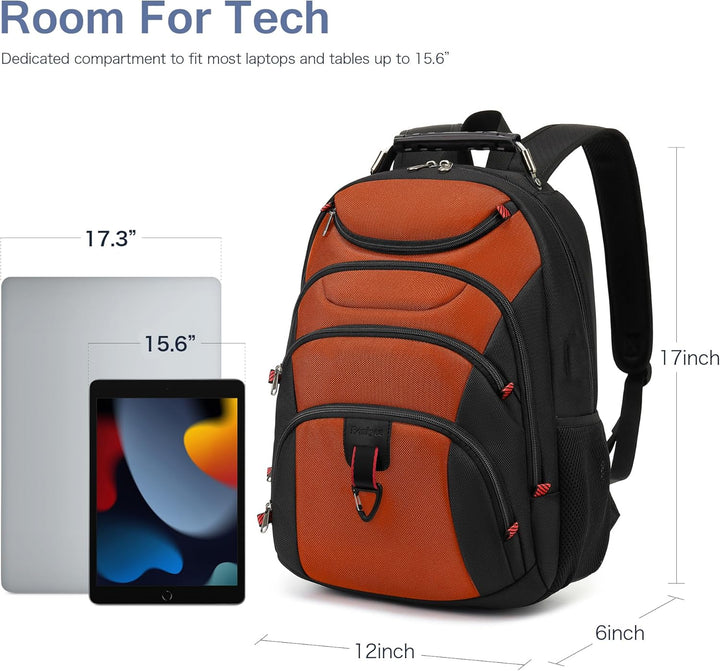 Mochila para laptop Boavan para hombre (Negro, 15.6), Elegante