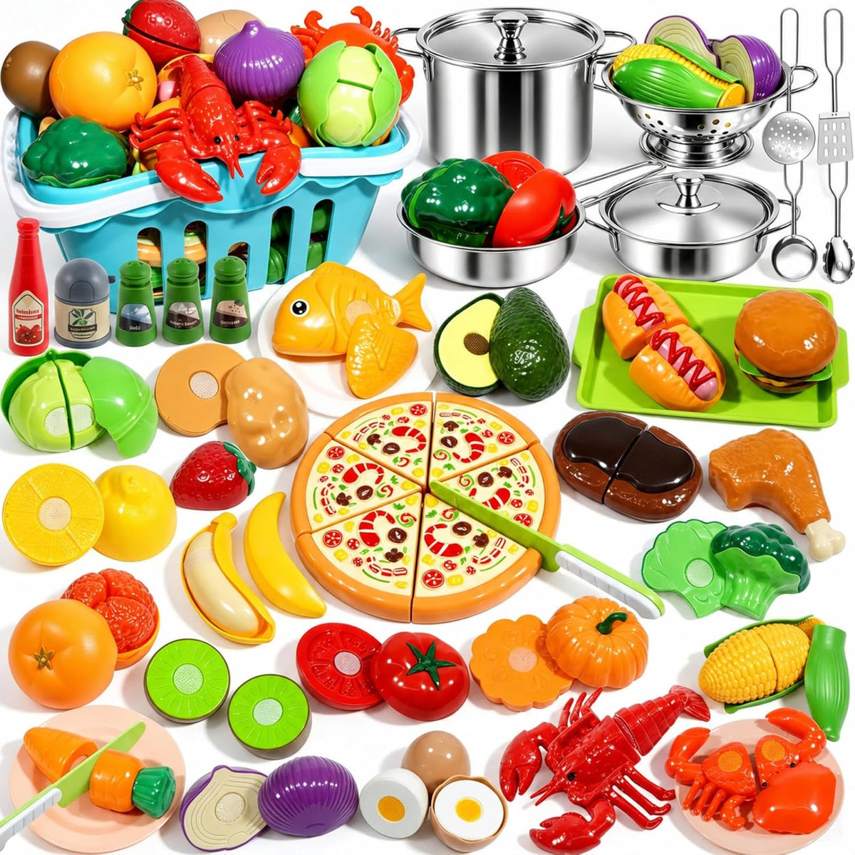 Rileryan Juego de accesorios de cocina de comida de juego de simulación