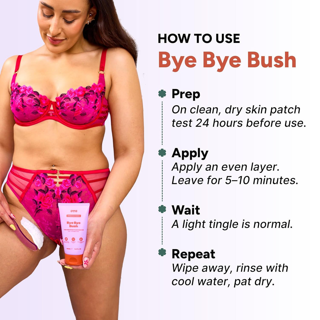 Bye Bye Bush by OYO - Crema depiladora para mujeres para área priva...