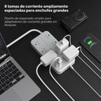 TESSAN - Protector contra sobretensiones, cable de extensión de enchufe plano de 10 pies