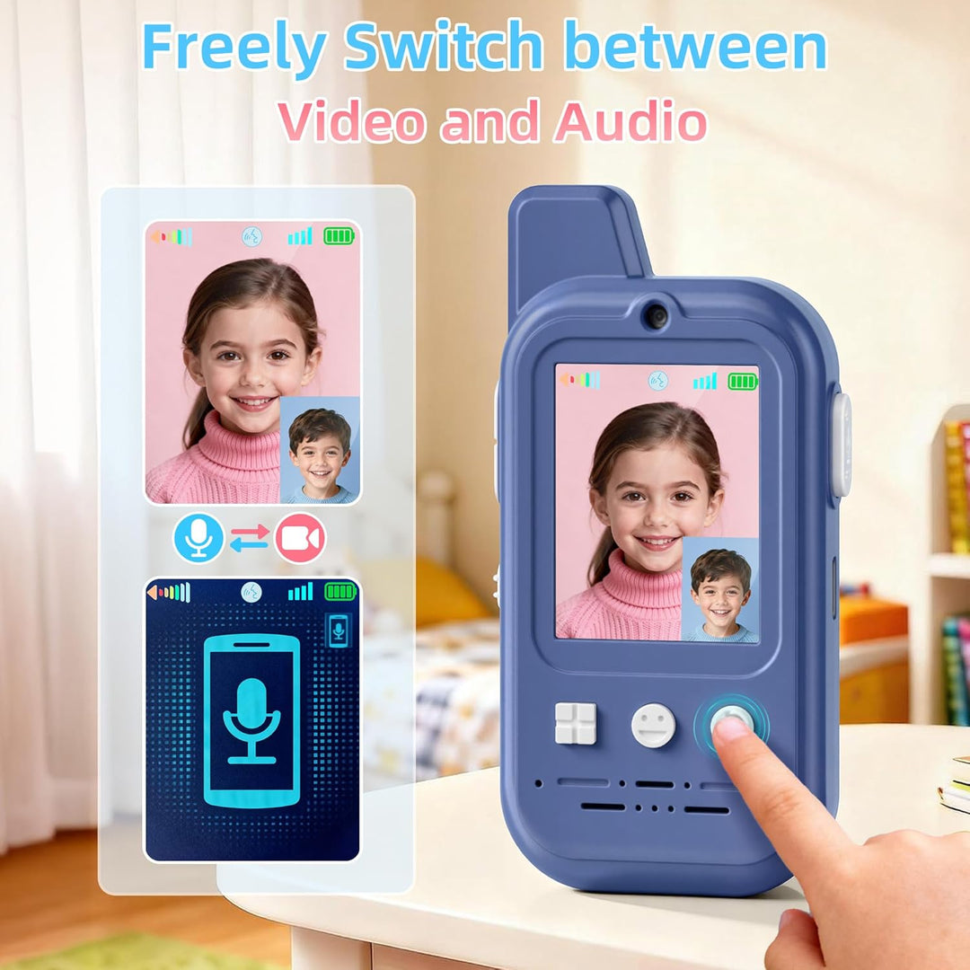 Walkie Talkies de video para niños: paquete de 2 juguetes de interc...