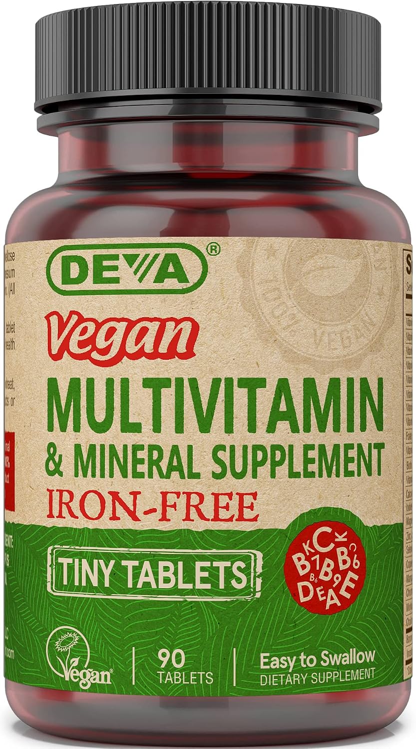Deva Suplemento multivitamínico y mineral vegano sin hierro, con vi...