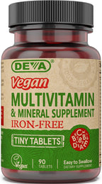 Deva Suplemento multivitamínico y mineral vegano sin hierro, con vi...