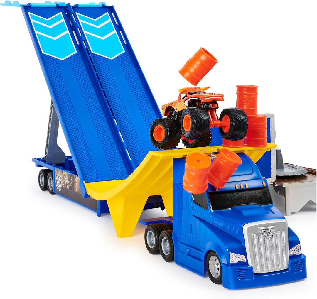 Monster Jam, set de juego transformable Hauler y almacenamiento con...