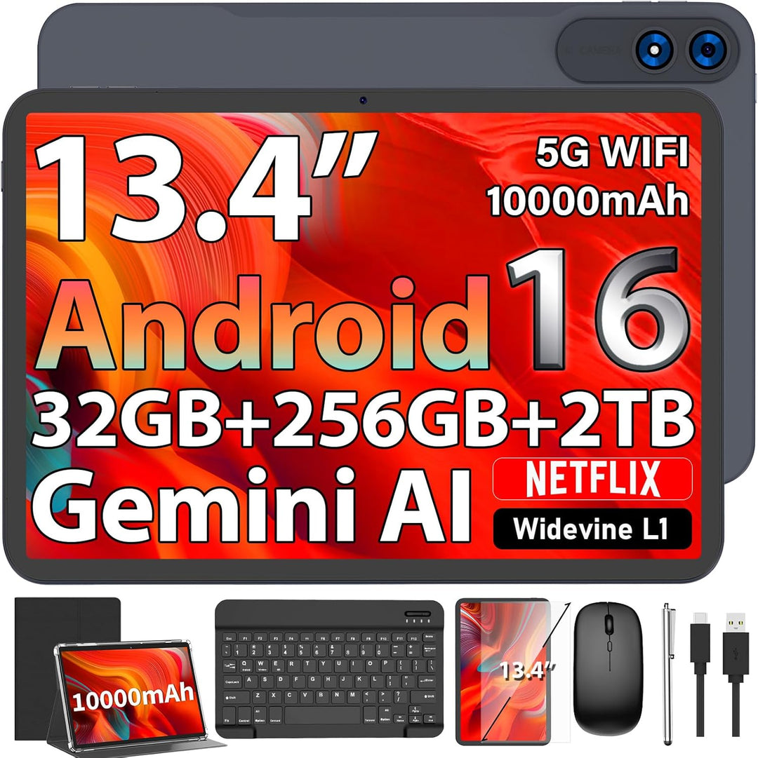 Tableta de 13 pulgadas, tableta Android 16 2026 con teclado, expans...