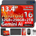 QDDQ Tableta de 13 pulgadas, tableta Android 16 con teclado, 32GB+256GB+2TB