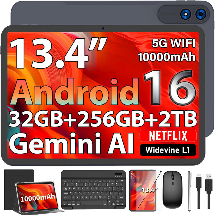 Tableta de 13 pulgadas, tableta Android 16 2026 con teclado, expans...