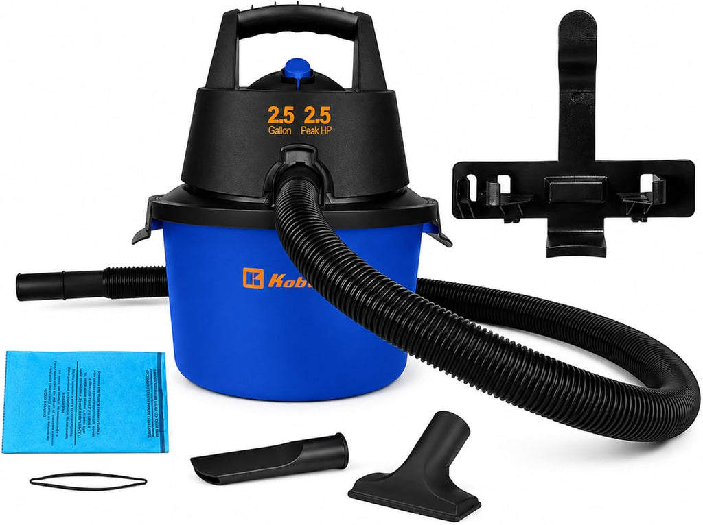 Koblenz WD-2.5L Aspiradora en seco y húmedo, accesorios incluidos, 2.5 PHP