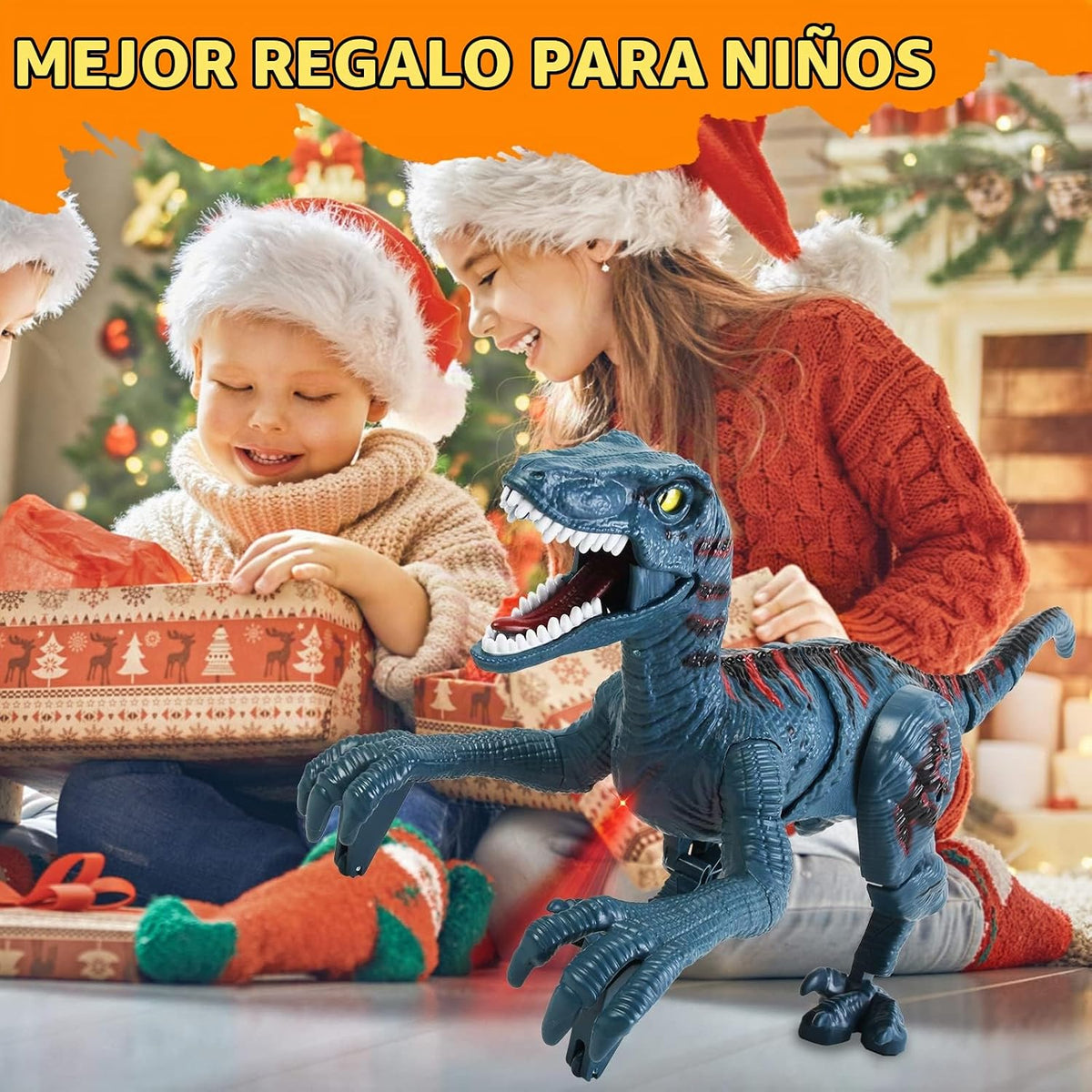 Juguetes de dinosaurio con control remoto para niños, juguetes de dinosaurio jurásico para niños 5-7
