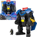 Fisher-Price Imaginext DC Super Friends, Batman Flight Mech con luces, sonidos, movimiento y figura de acción de 3 pulgadas, juguete de 14.5 pulgadas incluye lanzador y discos