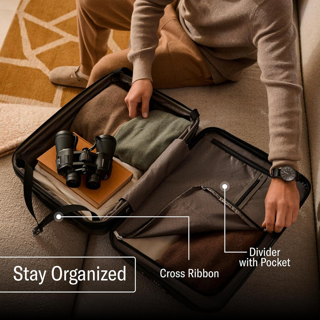 Samsonite Freeform - Maleta de mano rígida con ruedas giratorias, maleta rígida, aprobada por la TSA, aerolínea, carcasa rígida expandible, ruedas suaves para viajes ligeros, color azul marino