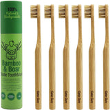 Gaia Guy Cepillo de dientes de bambú de cerdas naturales (sin nailo...