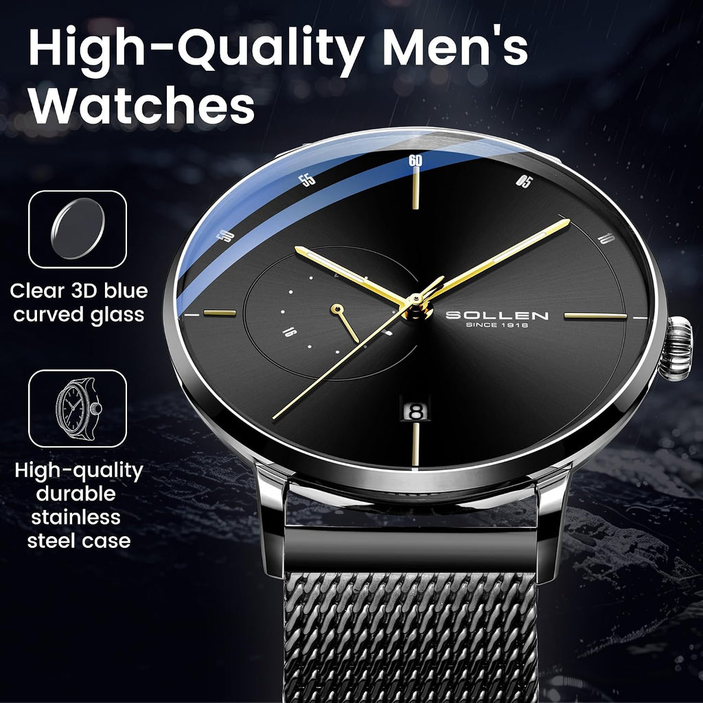 Relojes automáticos para hombre, reloj automático para hombre, movimiento mecánico original, resistente al agua 3ATM, manecillas luminosas, calendario y pantalla de 24 horas, relojes de pulsera