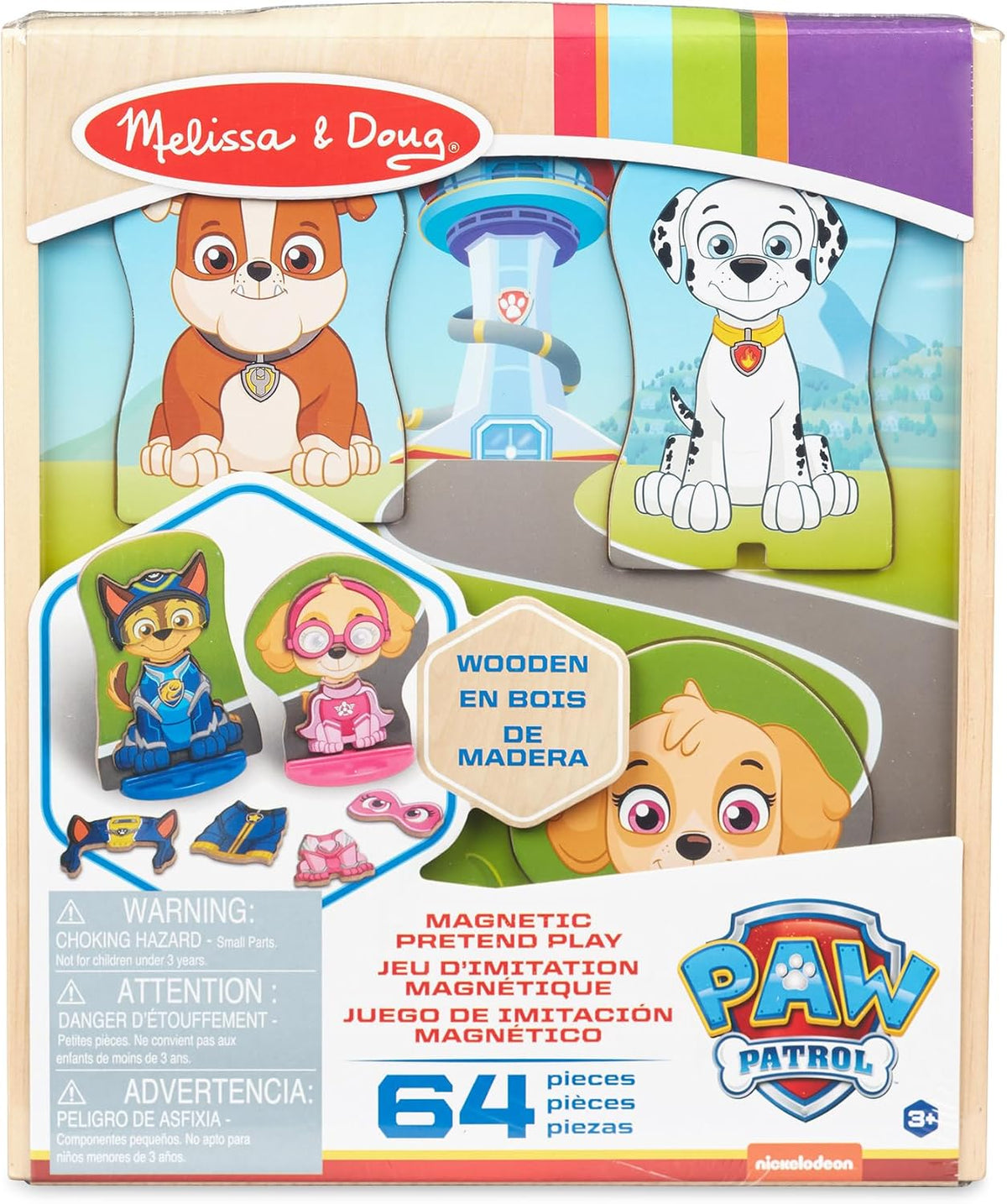 Melissa & Doug Juego de actividades magnéticas de madera de Paw Patrol
