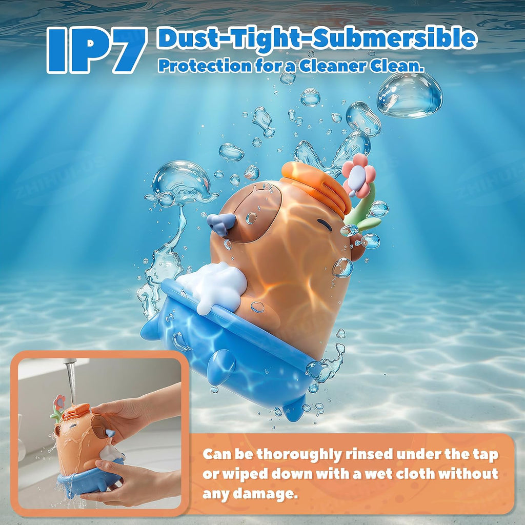 Capybara - Dispensador de jabón de manos, espuma automática sin contacto con sensor avanzado, IP7 impermeable, portátil y recargable para montaje en pared, 9.5 onzas, bonita silicona suave para