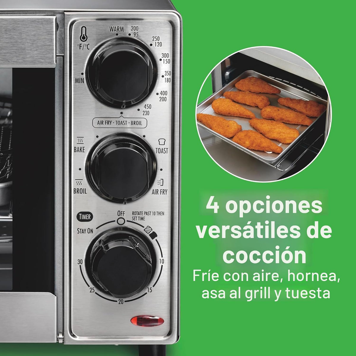 Hamilton Beach Combo de horno tostador y freidora de aire para encimera de