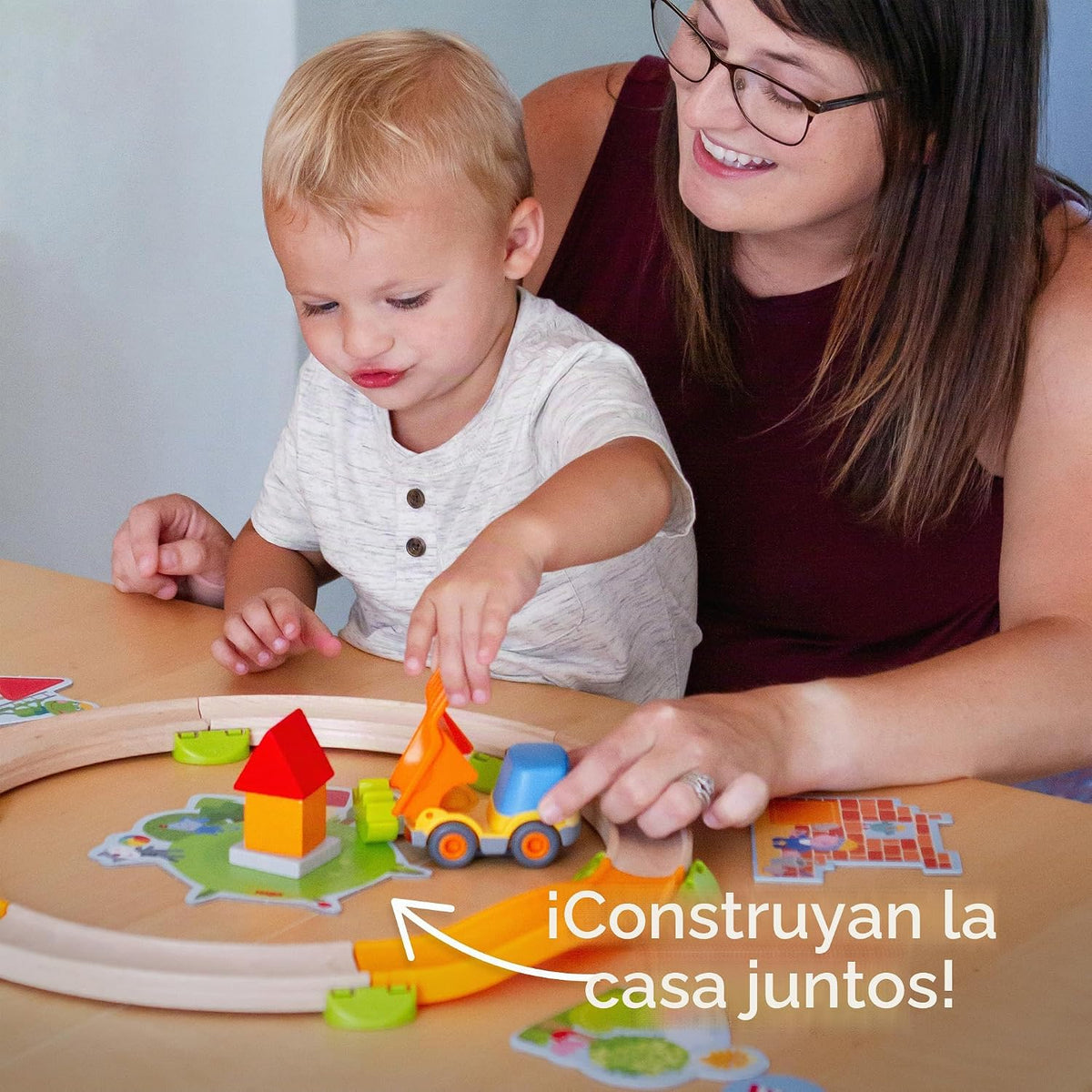 HABA My Very First Games Building Site, un juego de aprendizaje cooperativo para niños, actividades de aprendizaje y juegos para niños de más de 2 años con camión de juguete incluido