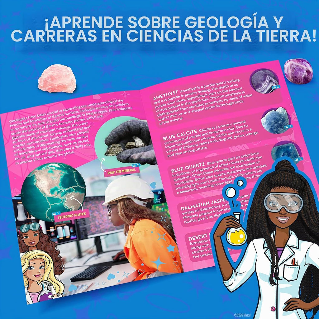 Barbie Rock Collection Box con 200 Rocks, Minerals, Crystals, y Geode
