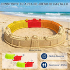 Kit de Construcción de Castillo de Arena, Caja de Arena Portátil con Paredes de Castillo Gigantes