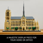 LEGO Architecture Réplica de Notre-Dame de Paris, Kit de Modelo Arquitectónico, Set de Construcción Coleccionable para Adultos, Souvenir para Construir y Exhibir, Idea de Regalo para Amantes de la