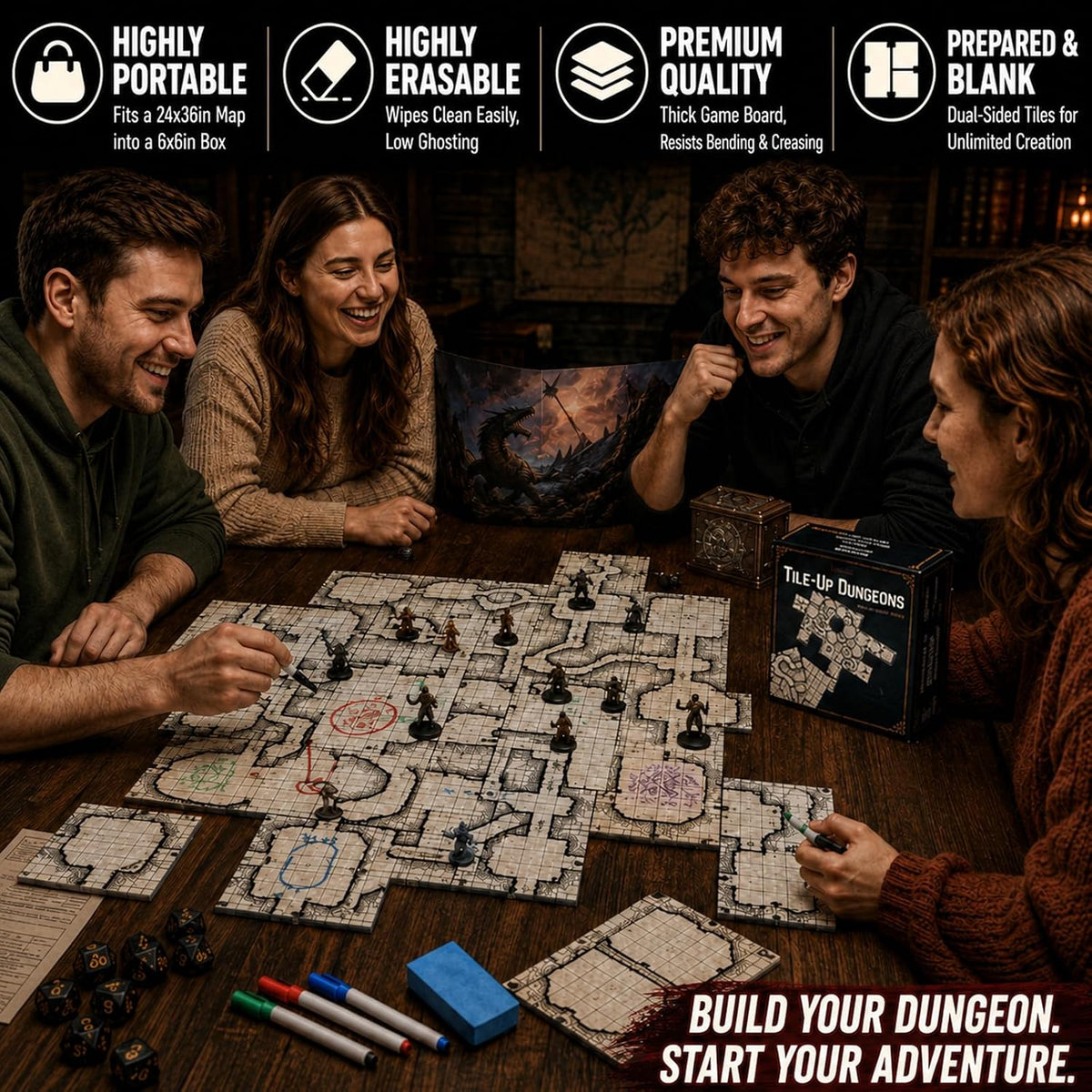 Azulejos de mapa de batalla para DND y RPG - Mapas modulares de mazmorras |