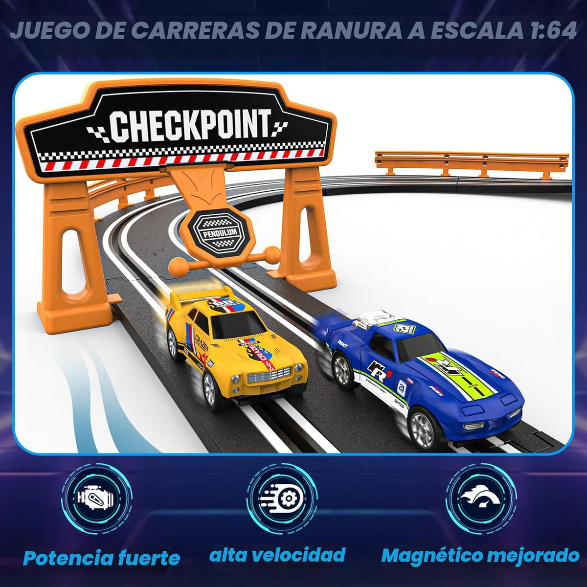 Conjuntos de Pista de Carreras de Coches Ranuras para Niños, Pista...