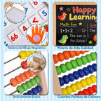 Ábaco de madera para matemáticas para niños - Pizarra negra de doble cara para niños pequeños