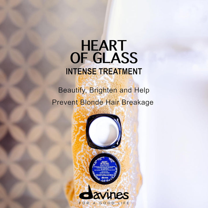 Davines Heart of Glass - Máscara de reparación profunda para rubia,...