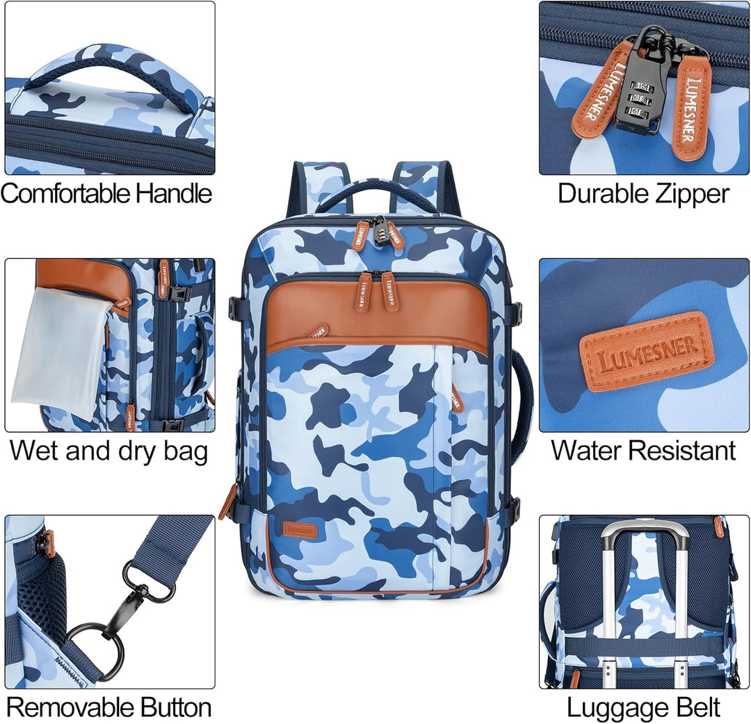Lumesner Mochilas de viaje de mano, extra grandes de 40 litros apro...