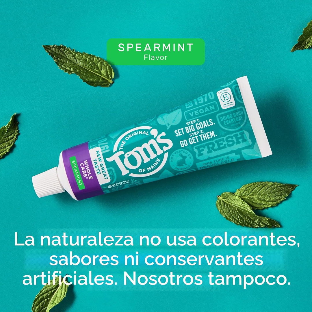 Tom's of Maine Whole Care Pasta de dientes natural con flúor, m...