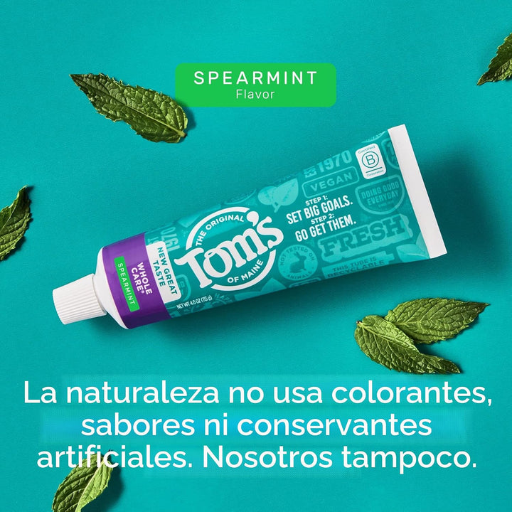 Tom's of Maine Whole Care Pasta de dientes natural con flúor, m...
