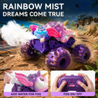 BEZGAR Camión monstruo rosa 1:18, coche de control remoto de unicornio para