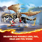 LEGO NINJAGO - Figura de acción de Egalt the Master Dragon, juego de batalla de juguete de héroe con 5 minifiguras ninja para juego grupal o independiente, idea de regalo de juguete de dragón para