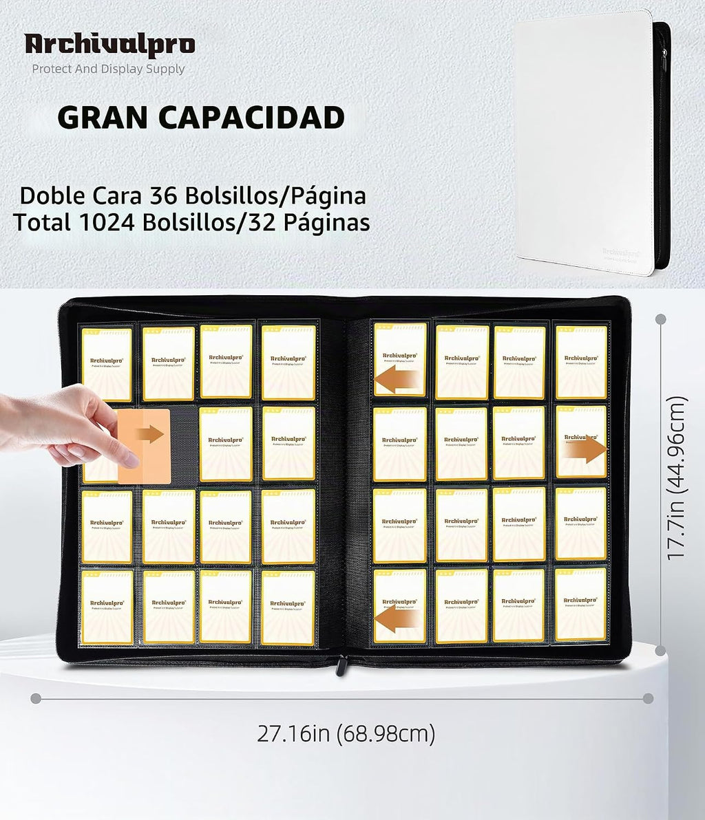 Carpeta de tarjetas con 16 bolsillos, carpeta de tarjetas coleccionables