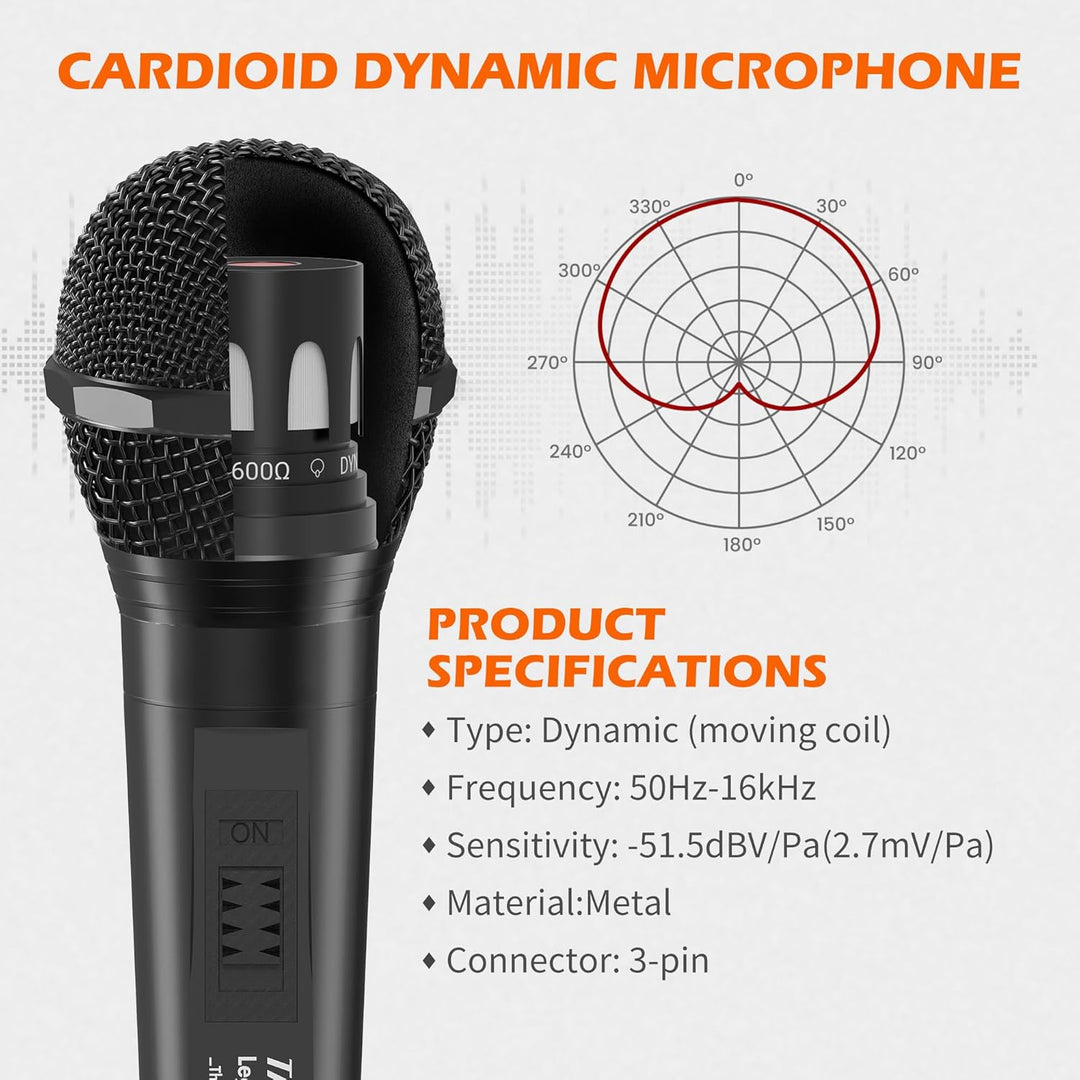 talomen Micrófono con cable para cantar, hembra de metal, interrupt...