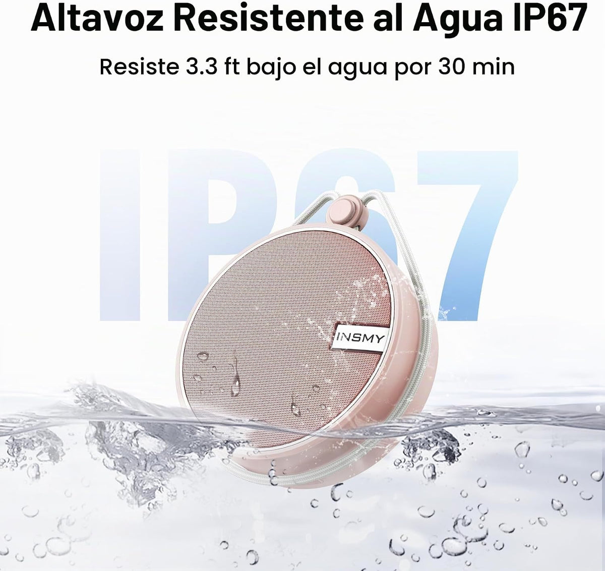INSMY C12 Altavoz Bluetooth Pequeño Portátil Impermeable IP67 para Ducha