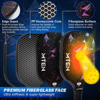 Juego de palas de pickleball MTEN de 2/4/1, raquetas de fibra de vidrio aprobadas por USAPA