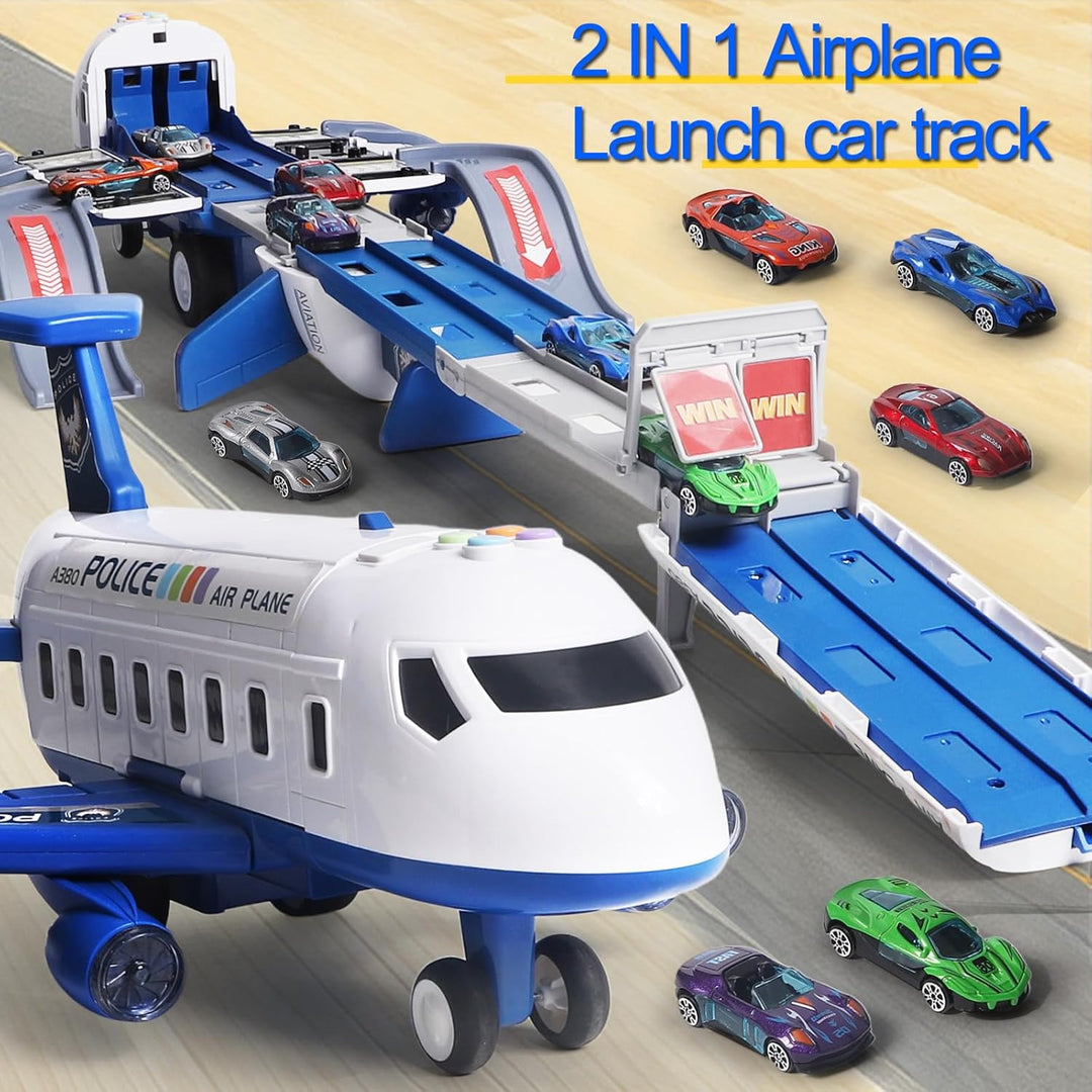 Juguete de Avión Pista de Carreras para Niños, Plegable de 4 Capas...