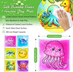 Large Sensory Floor Tiles, 20" Ocean Themed Play Mats, Autism Toys, 6-Pack