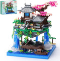CAXIMSY - Juego de bloques de construcción de casa bonsái de flor de cerezo 3320 PIEZAS, arquitectura china de micro mini bloques de construcción de flor de durazno, juguete de construcción para niños